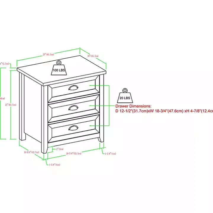 White Oak Bronze Cupped Handle Nightstand