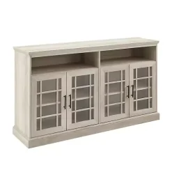 White Oak Glass Door TV Stand, 58 in.