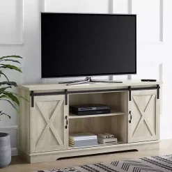 White Oak Sliding Barn Door TV Stand