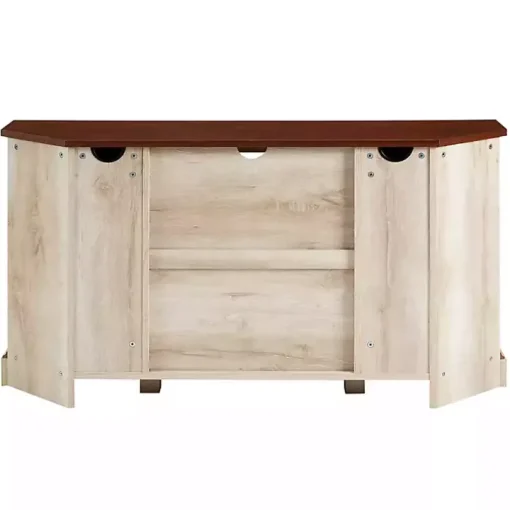 White Oak Sliding Barn Doors Corner TV Stand
