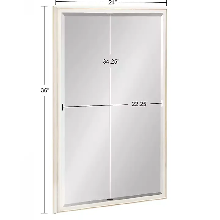 White Oakhurst Rectangle Wall Mirror, 36 in.