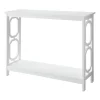 White Octagon Single Shelf Console Table