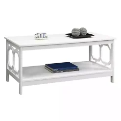 White Octagon Single Shelf Coffee Table