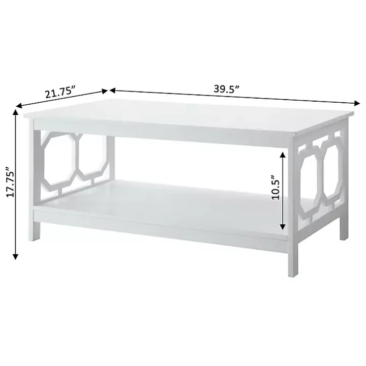 White Octagon Single Shelf Coffee Table