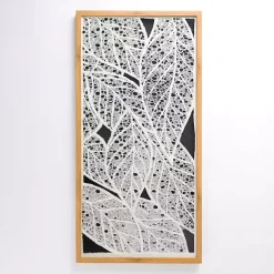 White Paper Leaf Shadowbox Wall Plaque