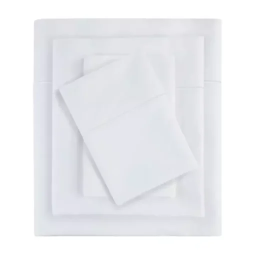 White Pima Cotton Sateen 4-pc. King Sheet Set