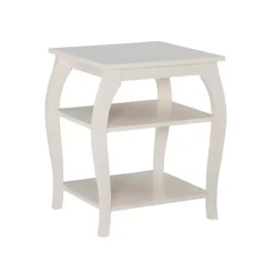 White Prismatic Wood Accent Table