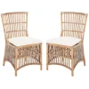 White Rattan Erika Dining Chairs, Set of 2