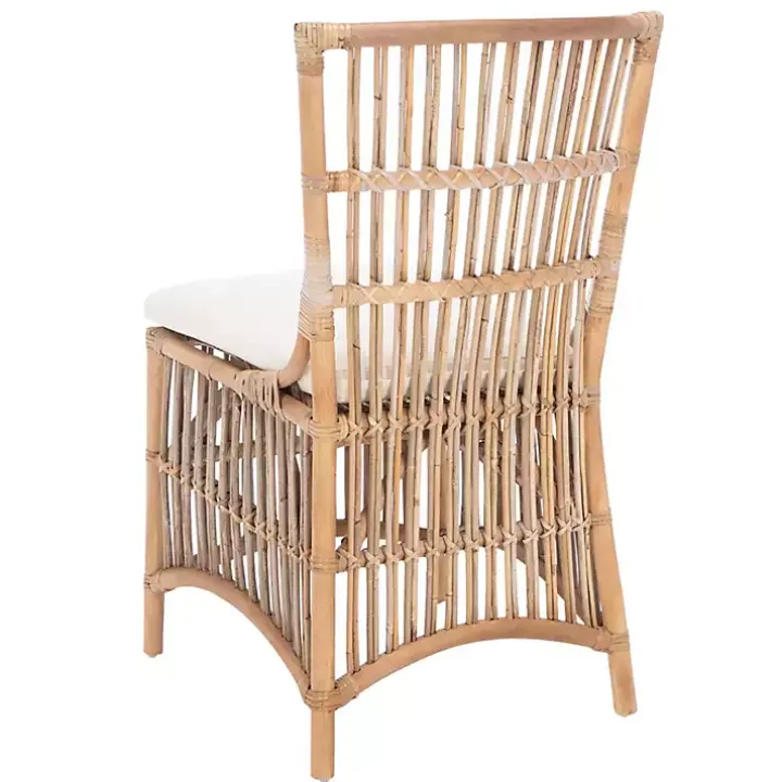 White Rattan Erika Dining Chairs, Set of 2