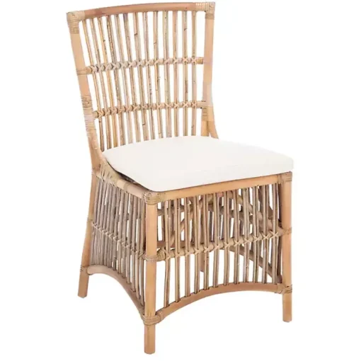 White Rattan Erika Dining Chairs, Set of 2