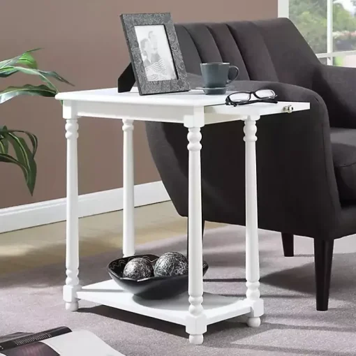 White Regent Wood Accent Table