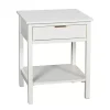 White Ribbed Wood Colleen Accent Table