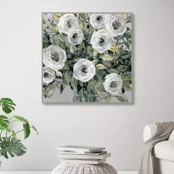 White Rose Parade Framed Canvas Art Print