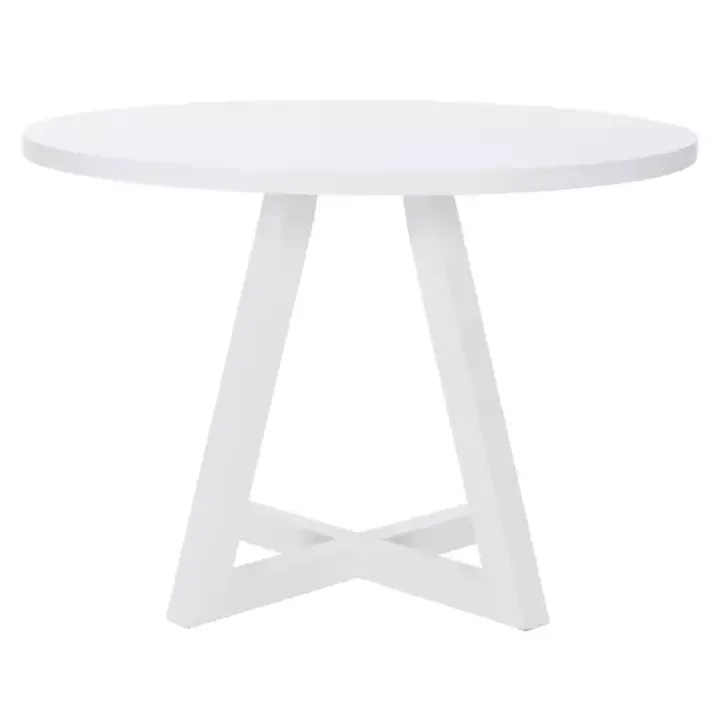 White Round Criss-Cross Base Dining Table