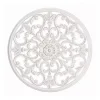 White Round Medallion Wood Plaque