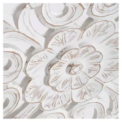 White Round Medallion Wood Plaque