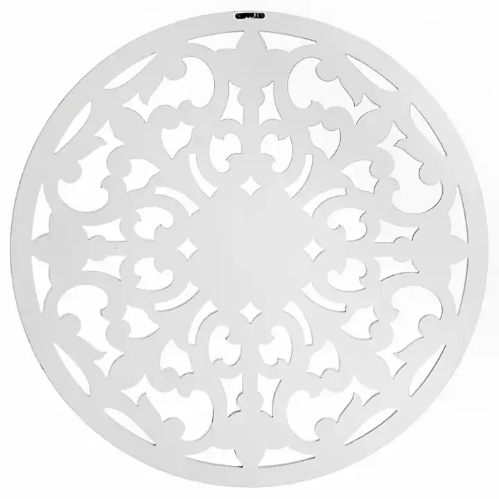 White Round Medallion Wood Plaque