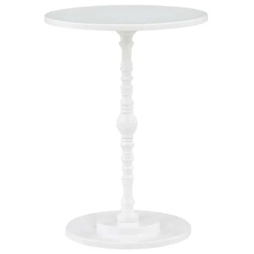 White Santel Spindle Accent Table