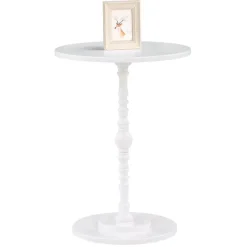 White Santel Spindle Accent Table