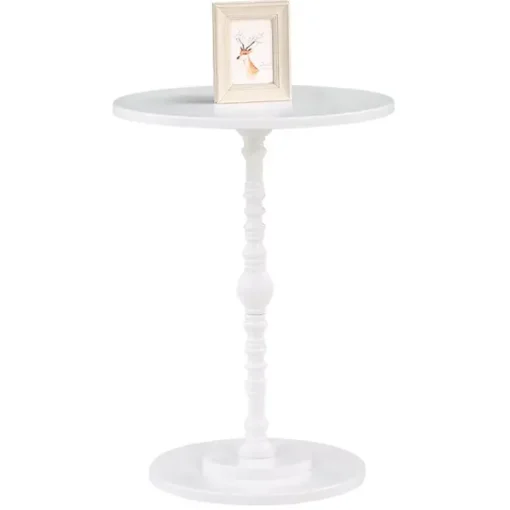 White Santel Spindle Accent Table