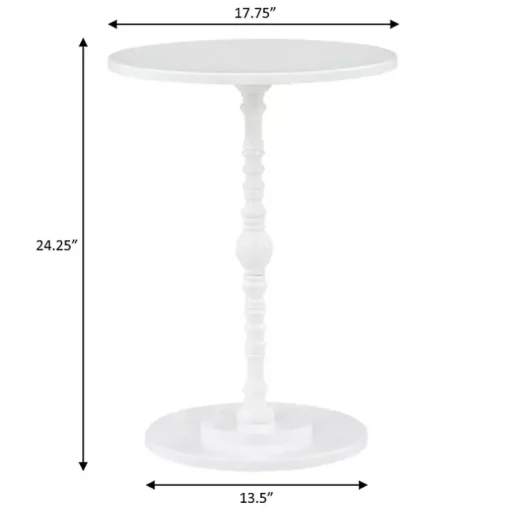 White Santel Spindle Accent Table
