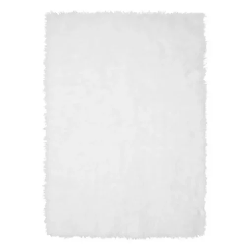 White Shag Washable Area Rug, 5x7