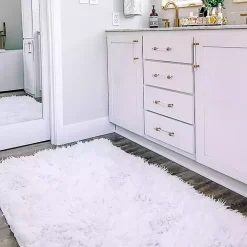 White Shag Washable Area Rug, 3x5