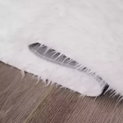 White Shag Washable Area Rug, 5x7