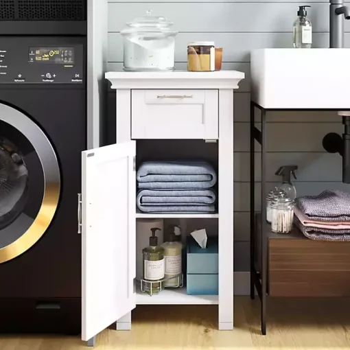 White Single Drawer Cabinet