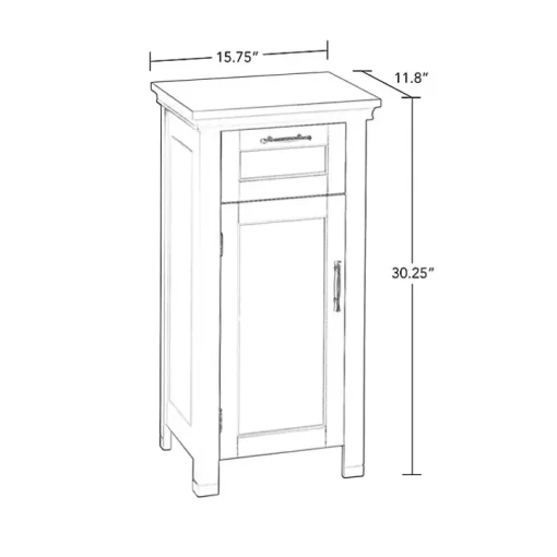 White Single Drawer Cabinet