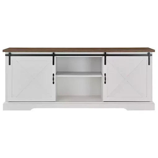 White Sliding Barn Door Media Cabinet