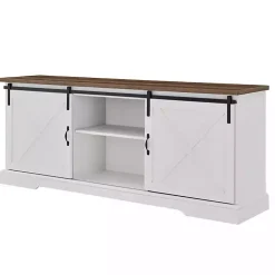 White Sliding Barn Door Media Cabinet