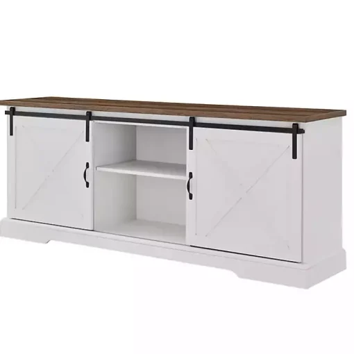 White Sliding Barn Door Media Cabinet