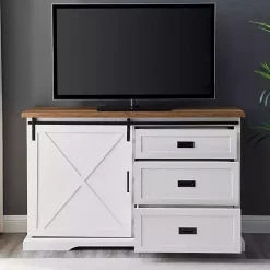 White Sliding Door and 3-Drawer Sideboard