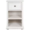 White Slim Wooden 2-Shelf Side Table
