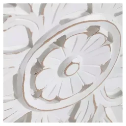 White Sqaure Medallion Wood Plaque