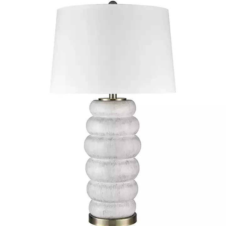 White Stacked Bubble Table Lamp