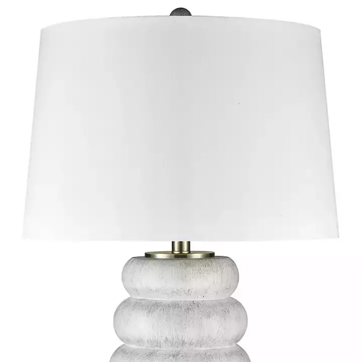 White Stacked Bubble Table Lamp
