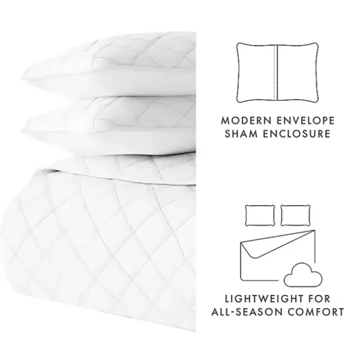 White Stitched Diamond 3-pc. King Quilt Set