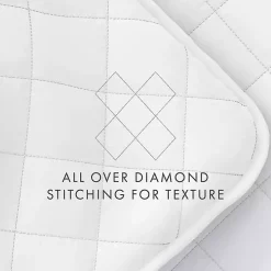 White Stitched Diamond 3-pc. King Quilt Set