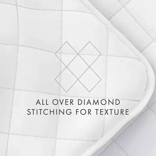 White Stitched Diamond 3-pc. King Quilt Set