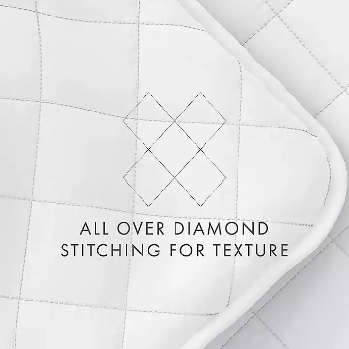 White Stitched Diamond 3-pc. King Quilt Set