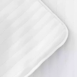 White Stitched Stripes 3-pc. Queen Quilt Set