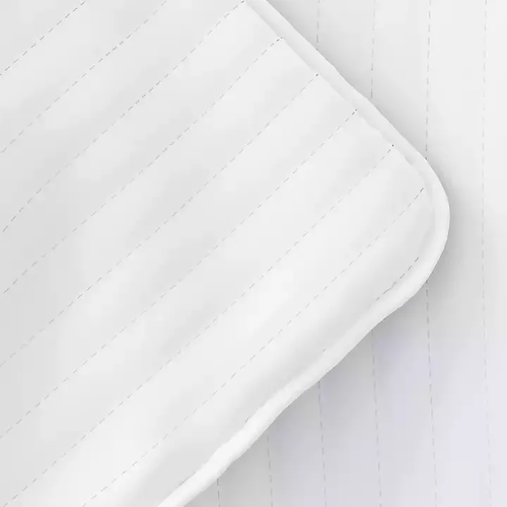 White Stitched Stripes 3-pc. Queen Quilt Set