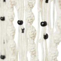 White Tasseled Macrame Wall Hangings, Set of 3