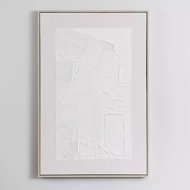 White Texture Abstract Canvas Wall Art