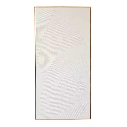 White Textured Abstract Framed Canvas Art Print