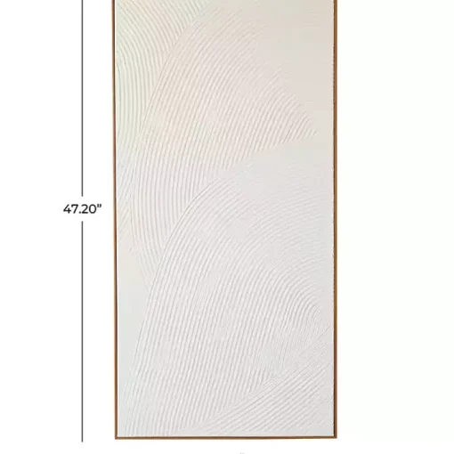 White Textured Abstract Framed Canvas Art Print