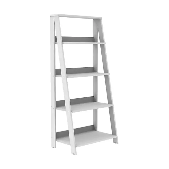 White 4-Tier Ladder Bookshelf
