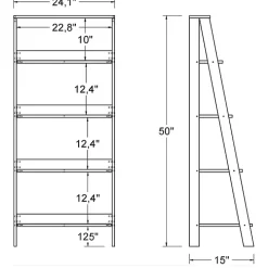 White 4-Tier Ladder Bookshelf